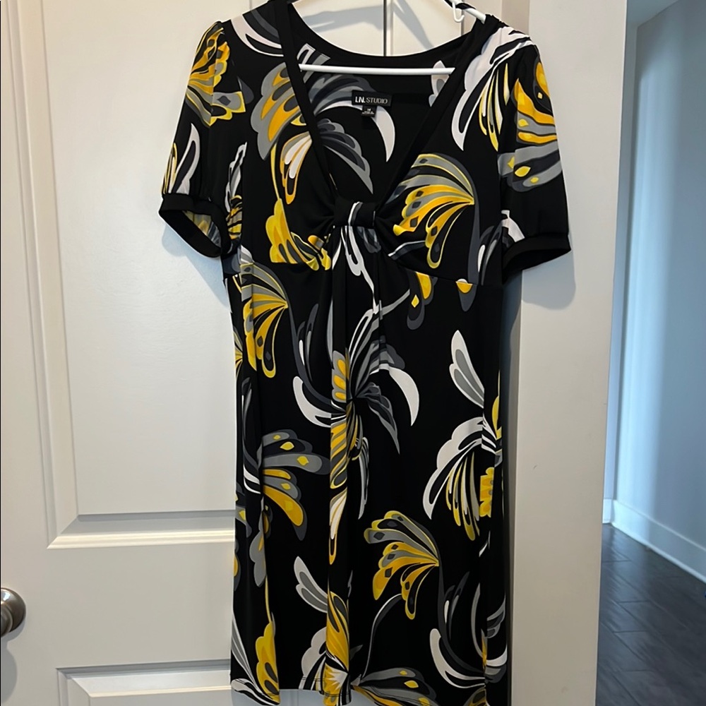 Black and Yellow Floral Dress